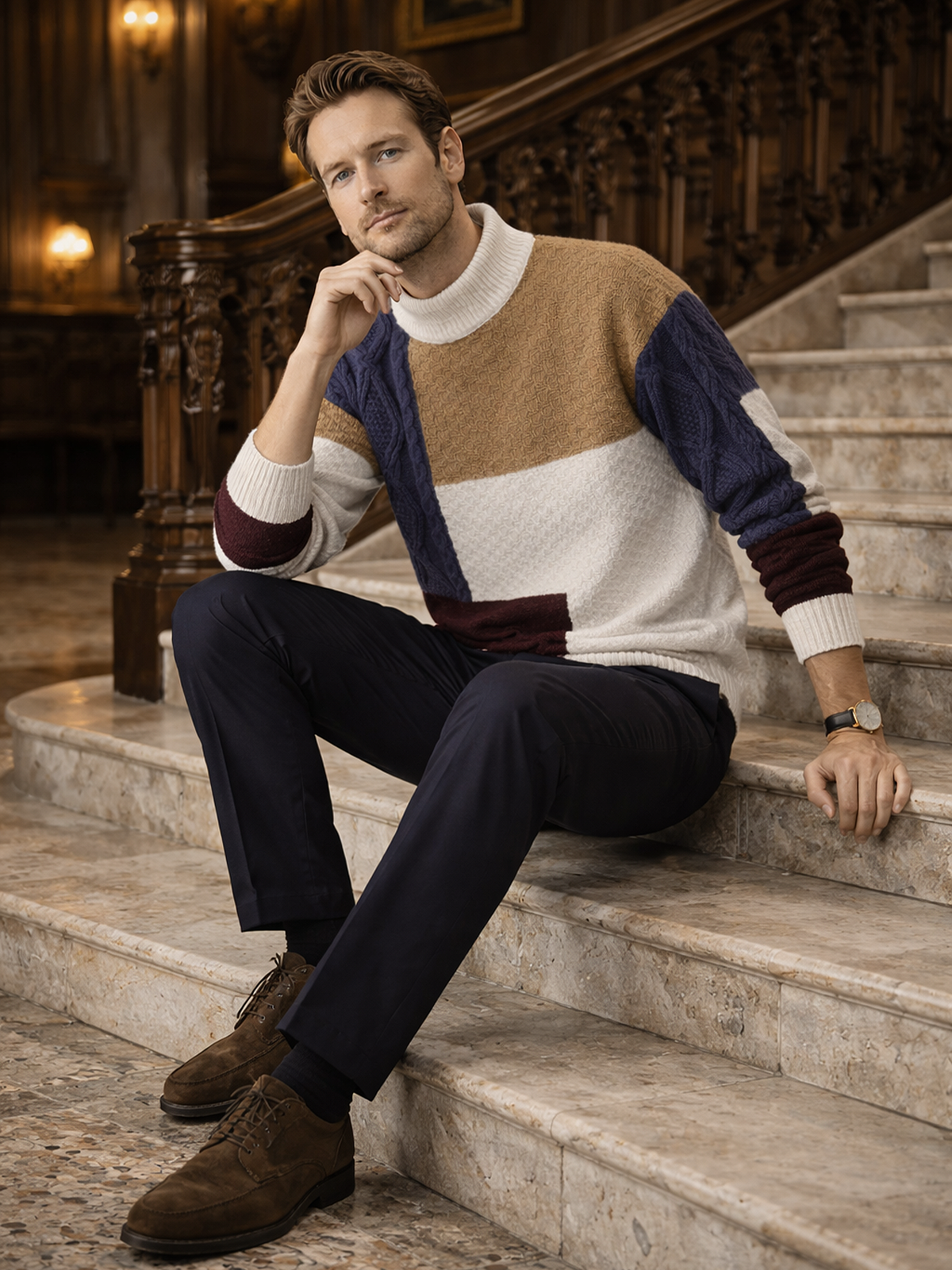 Strickpullover mit Strukturmuster