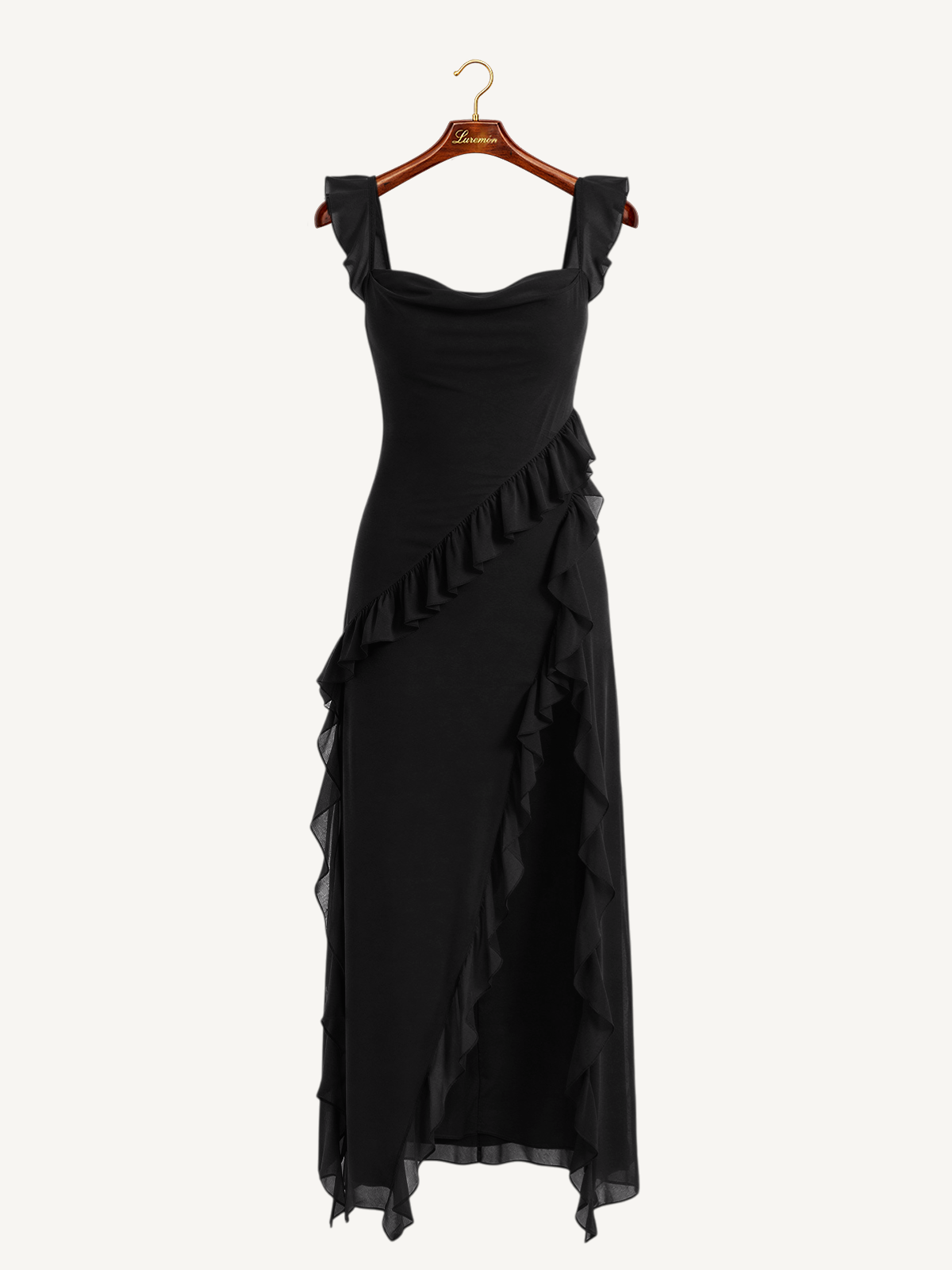 Maxikleid mit Rüschen Schnitt