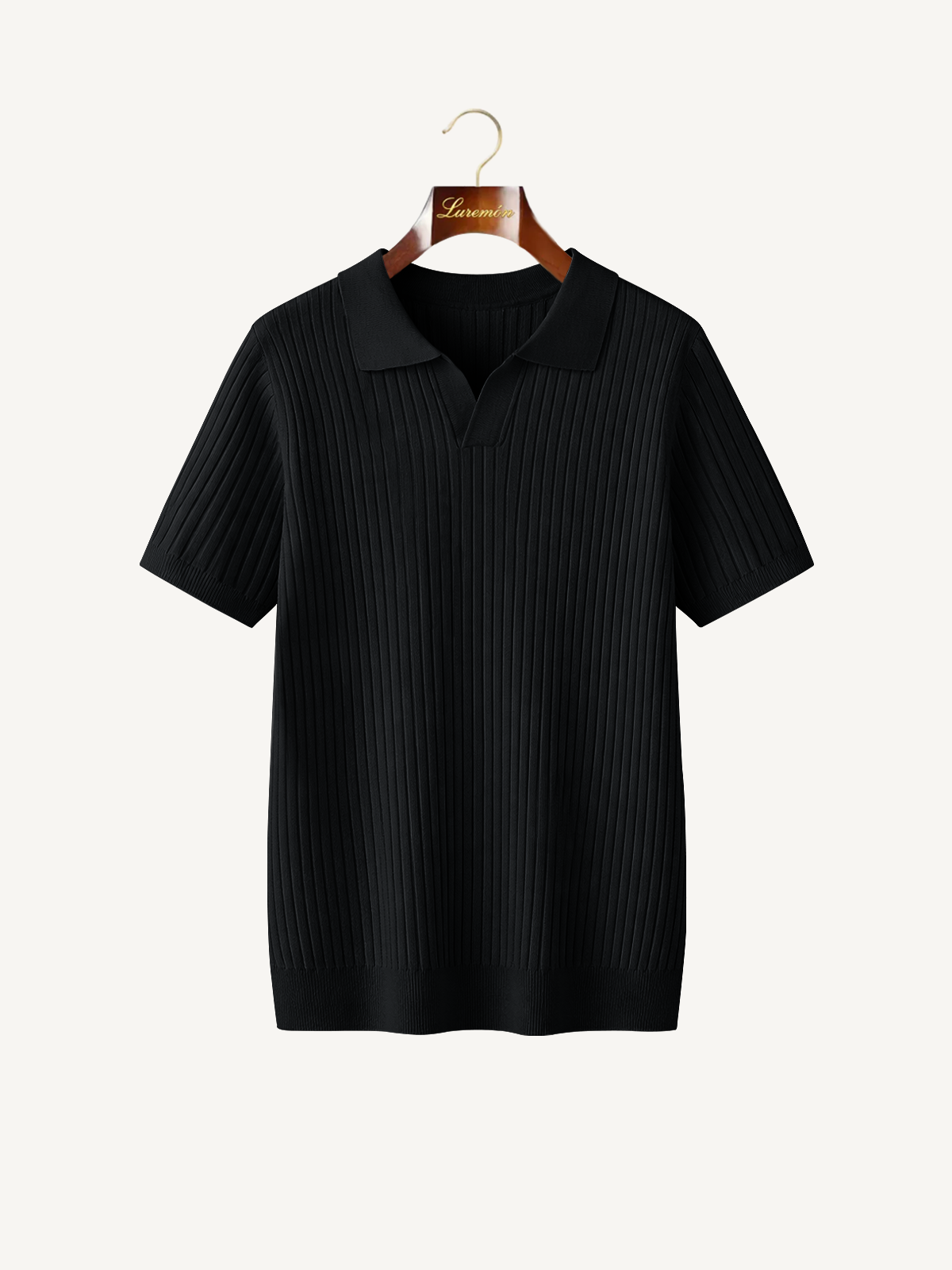Ripp Poloshirt Kurzarm