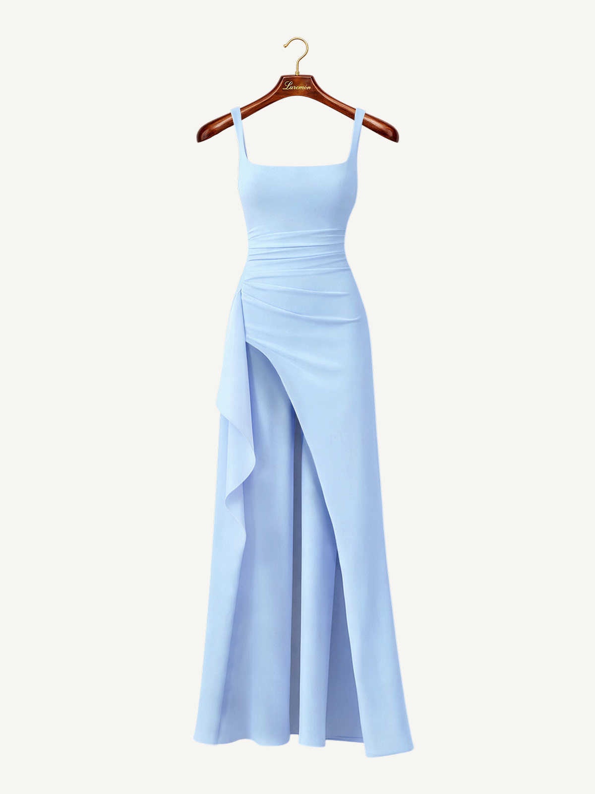Spaghettiträger Schlitz Maxikleid