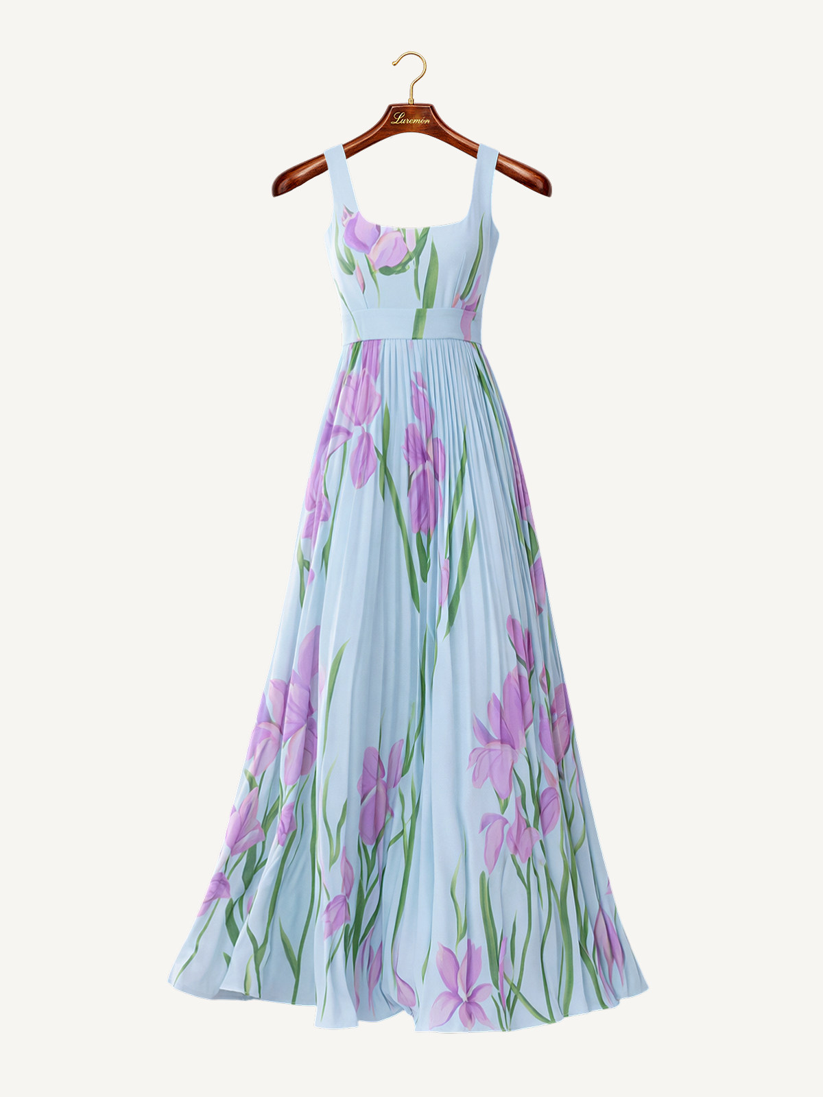 Florales Plissee Maxikleid