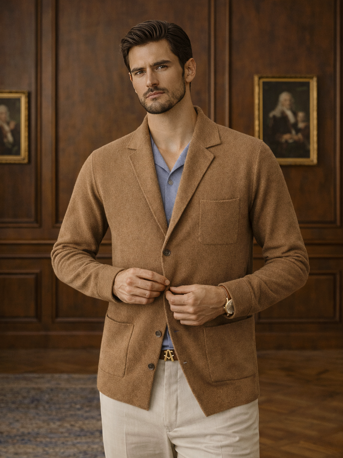 Strickjacke mit Reverskragen