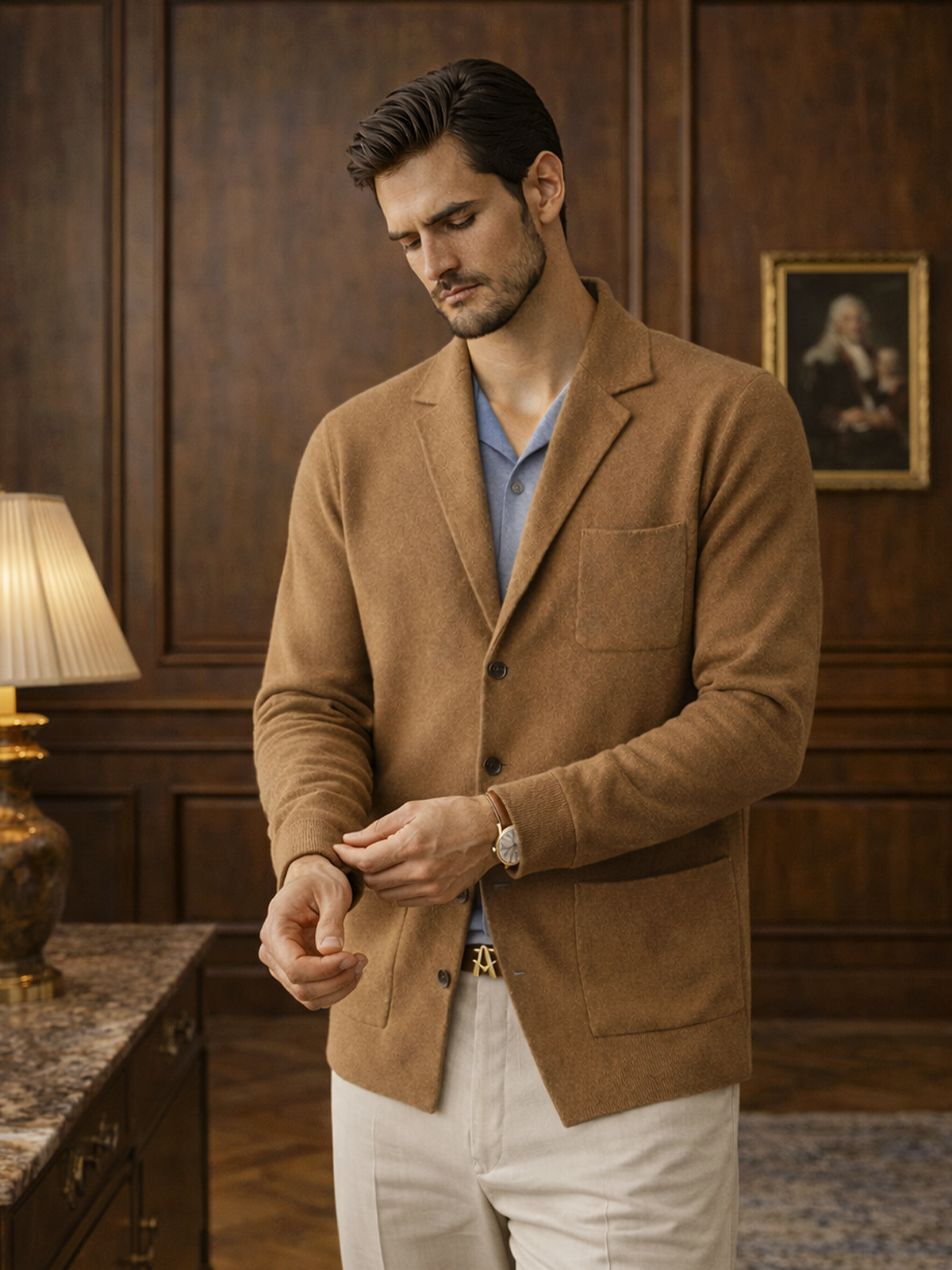 Strickjacke mit Reverskragen