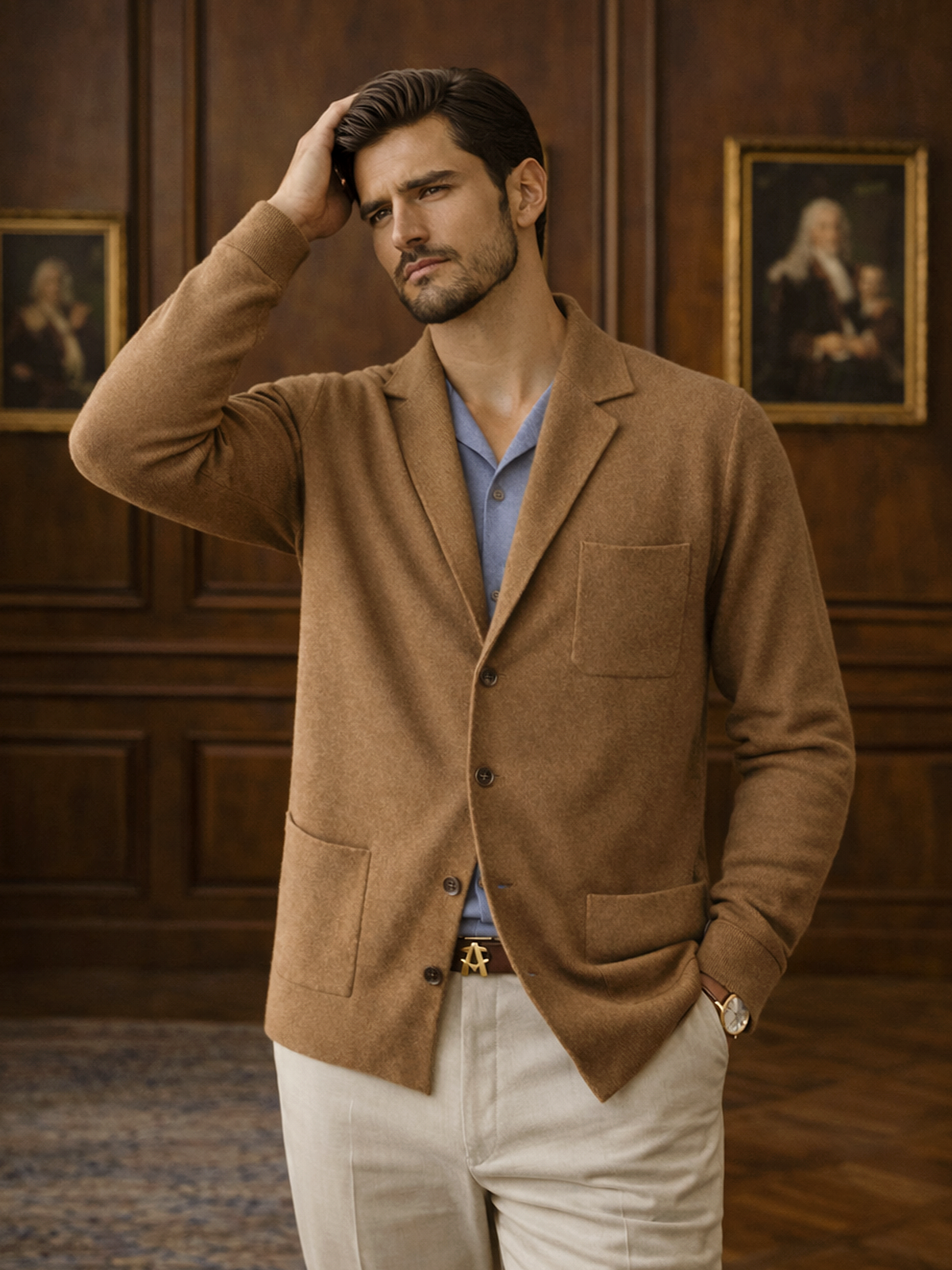 Strickjacke mit Reverskragen