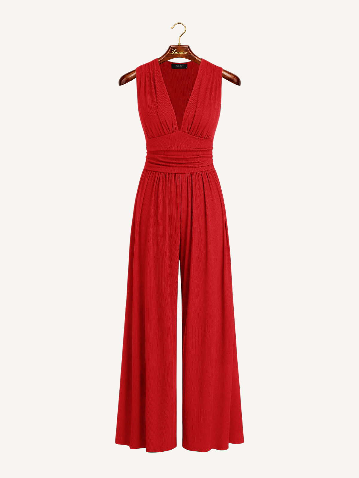 V Ausschnitt Weitbein Jumpsuit