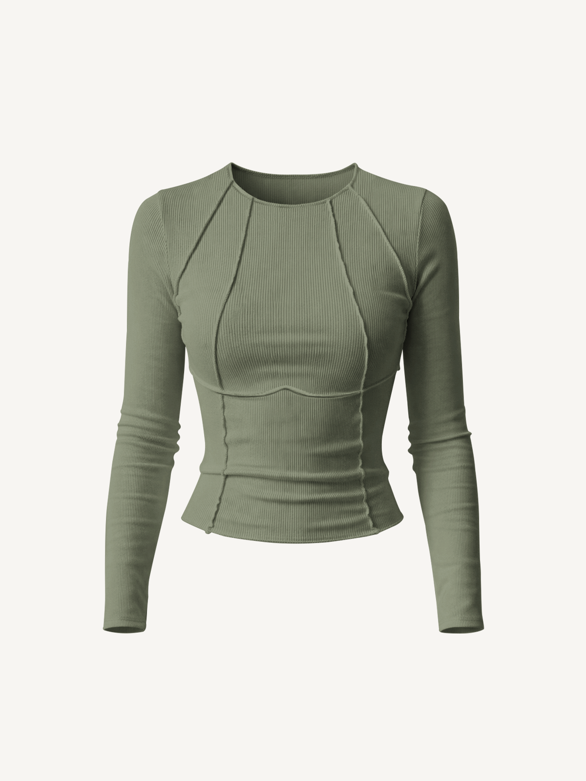 Langarm Top mit Paspelierung