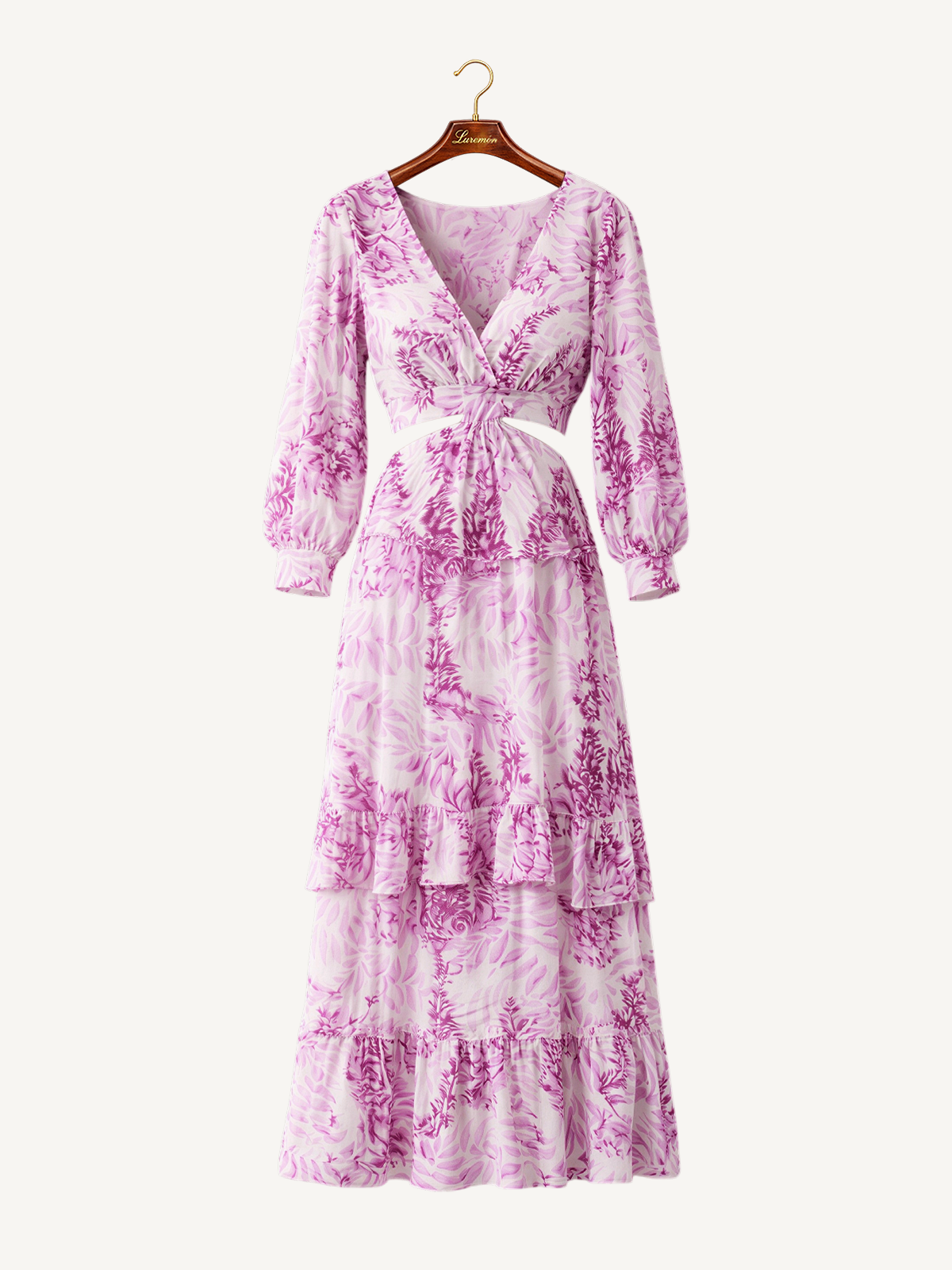 Maxikleid Taillenband Rüschen