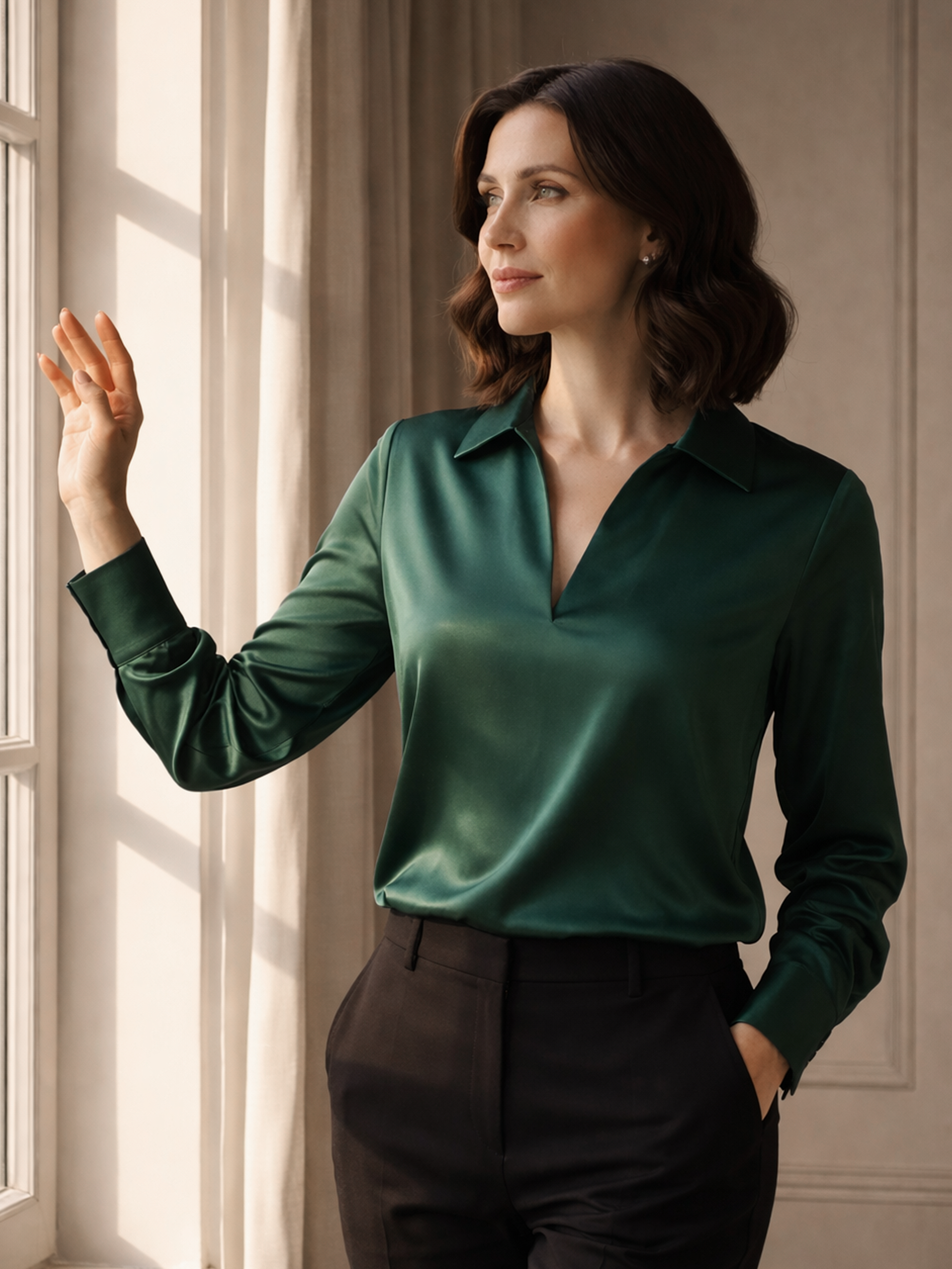 Elegante Satin Bluse