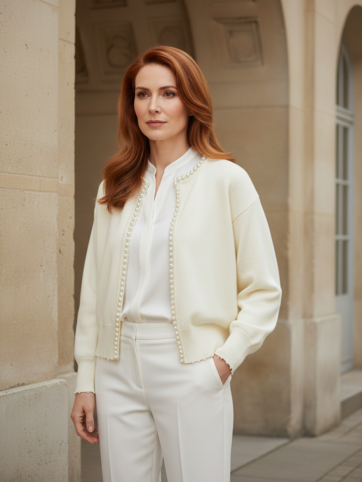 Perlenstrick Cardigan