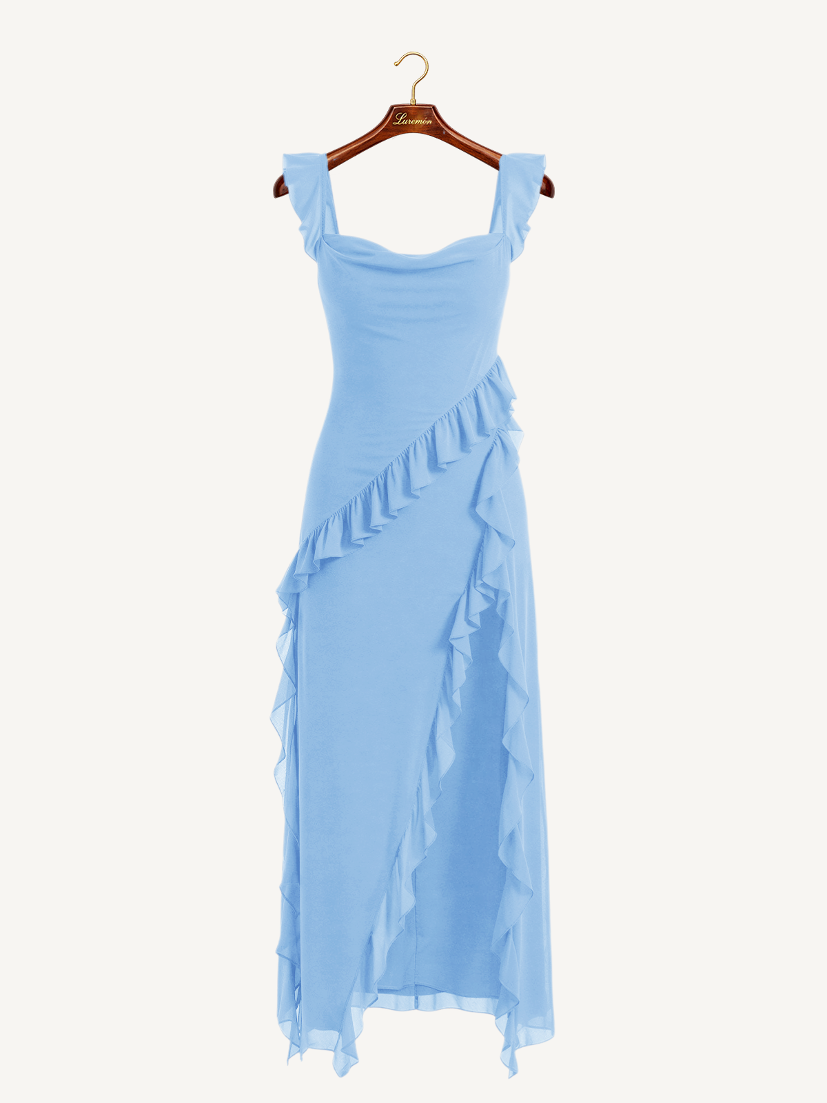 Maxikleid mit Rüschen Schnitt