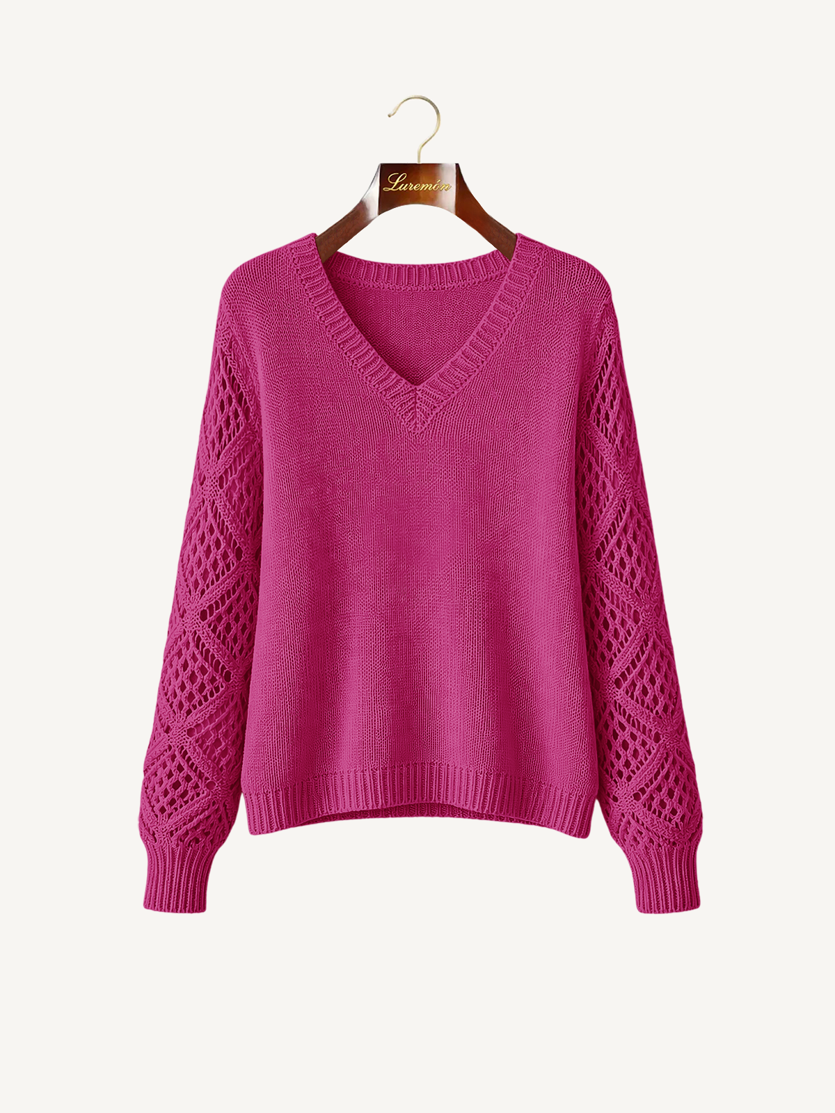 V-Ausschnitt Feinstruktur Pullover