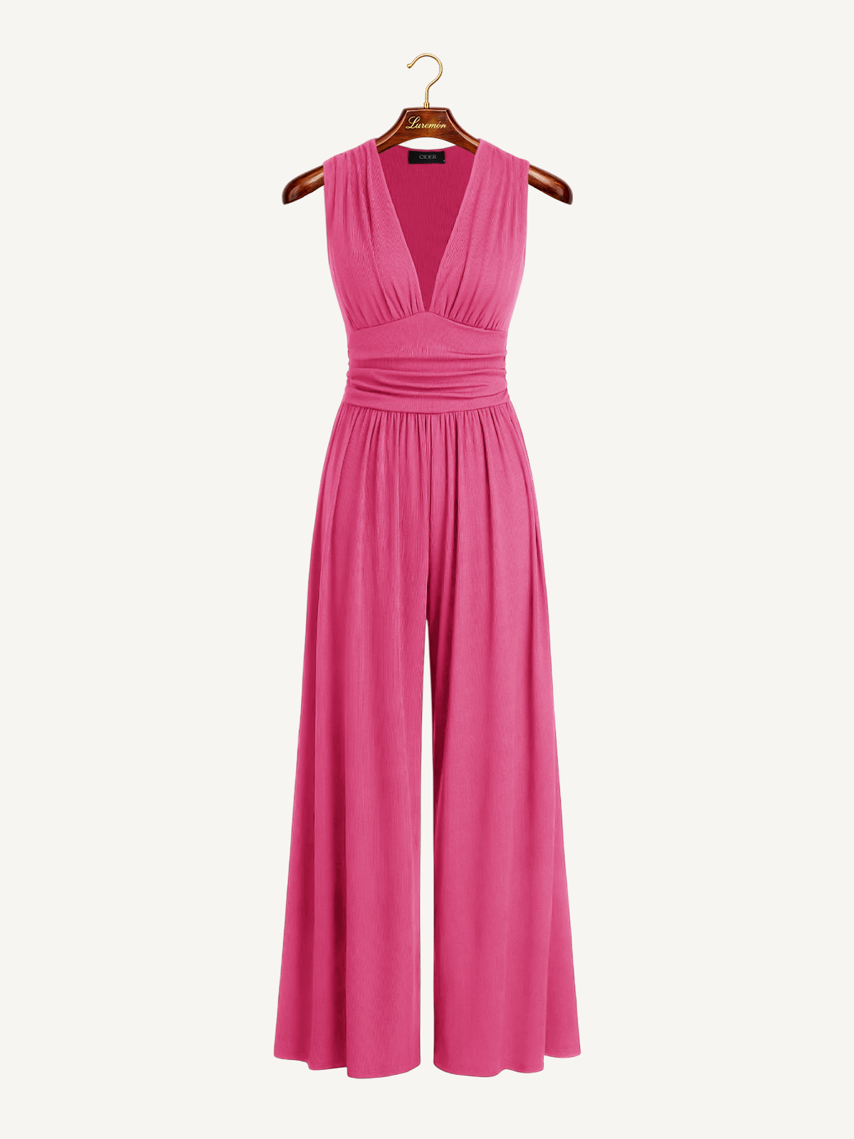 V Ausschnitt Weitbein Jumpsuit