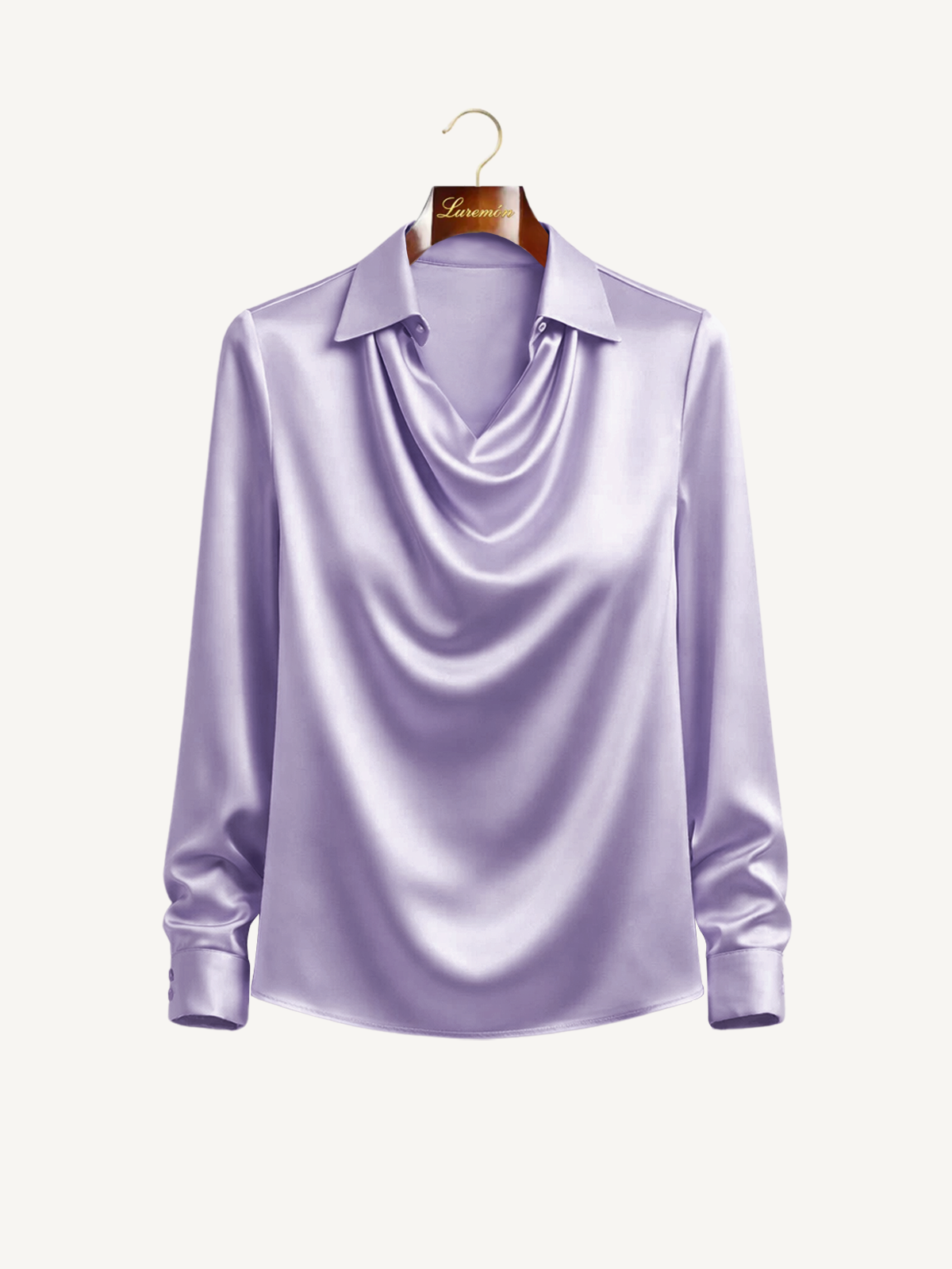 Langarm Bluse Wasserfallausschnitt