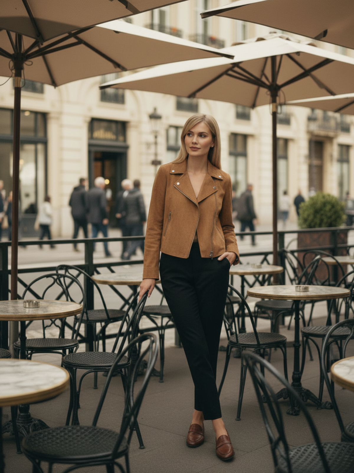 Klassische Wildlederjacke