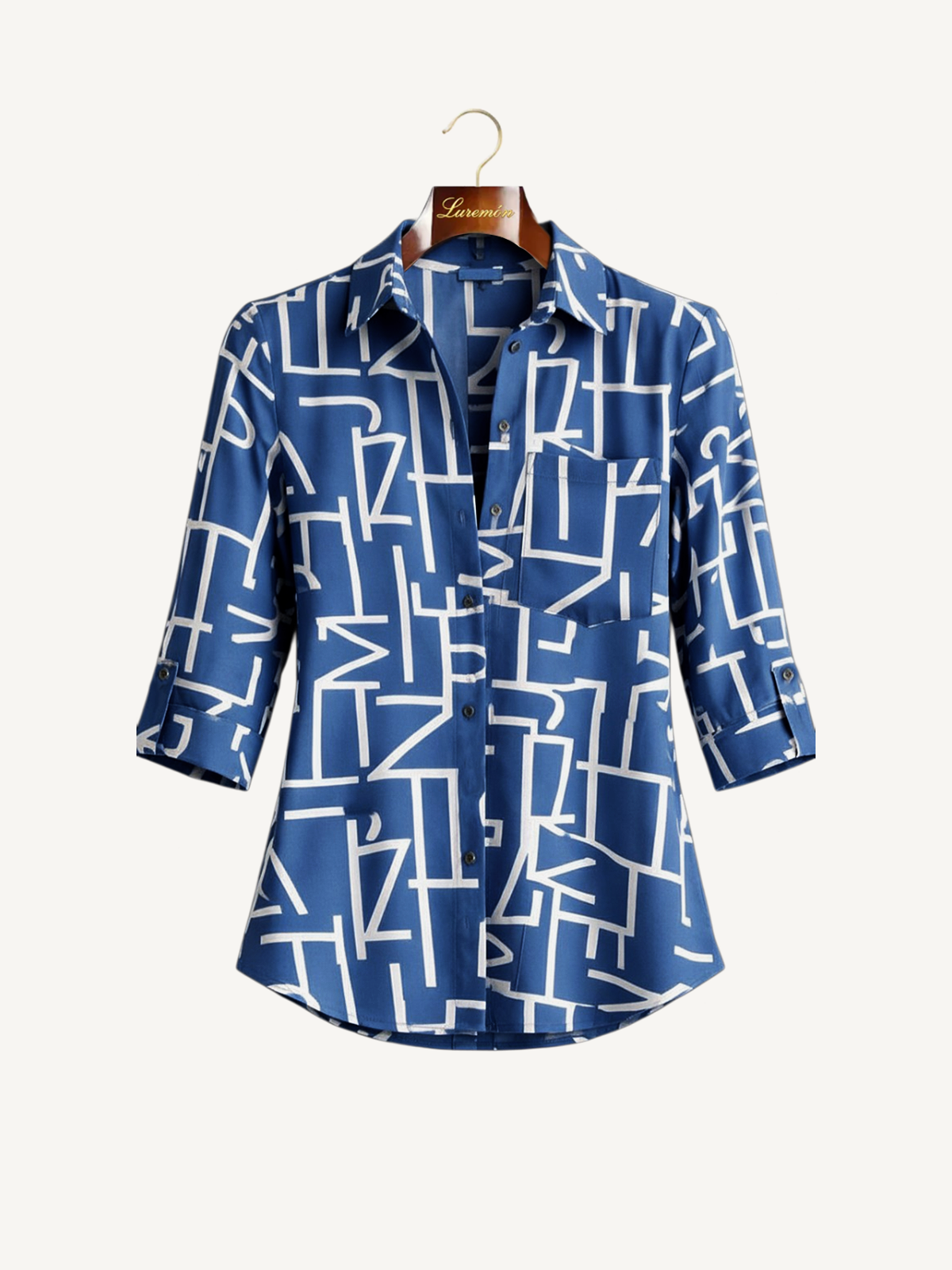Geometrische Print Bluse