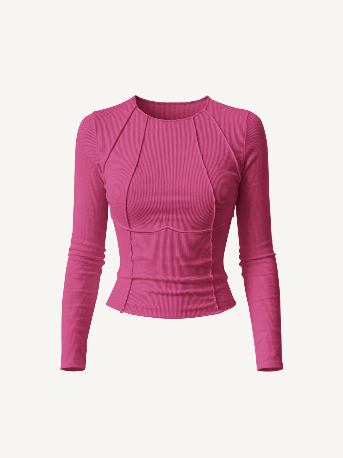 Langarm Top mit Paspelierung