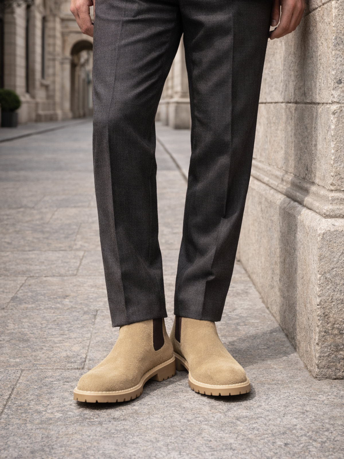 Sand Chelsea Wildleder Stiefel