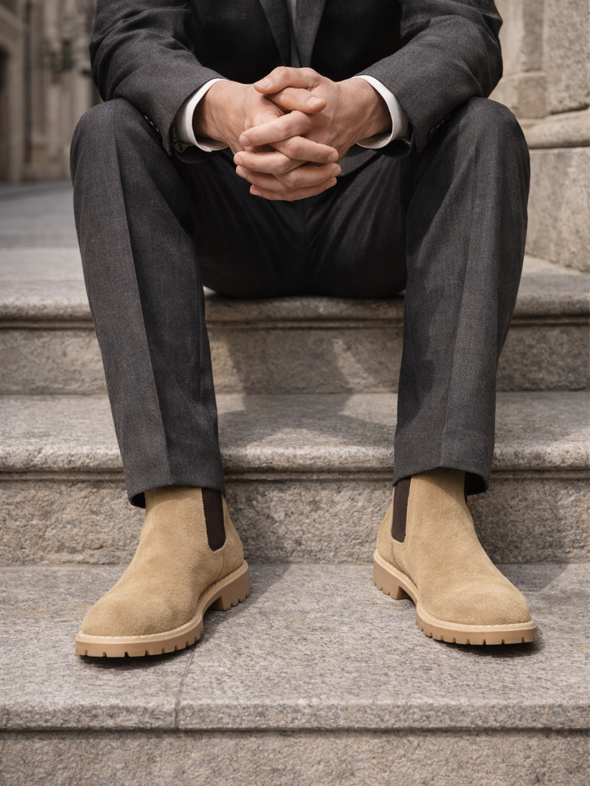 Sand Chelsea Wildleder Stiefel