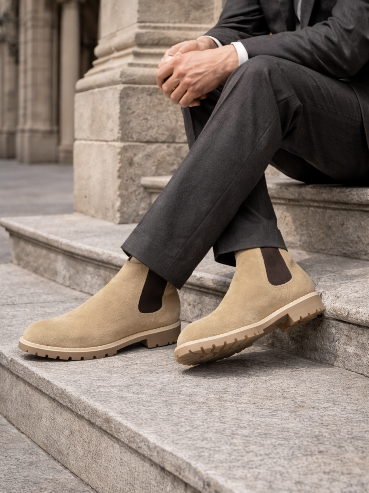 Sand Chelsea Wildleder Stiefel