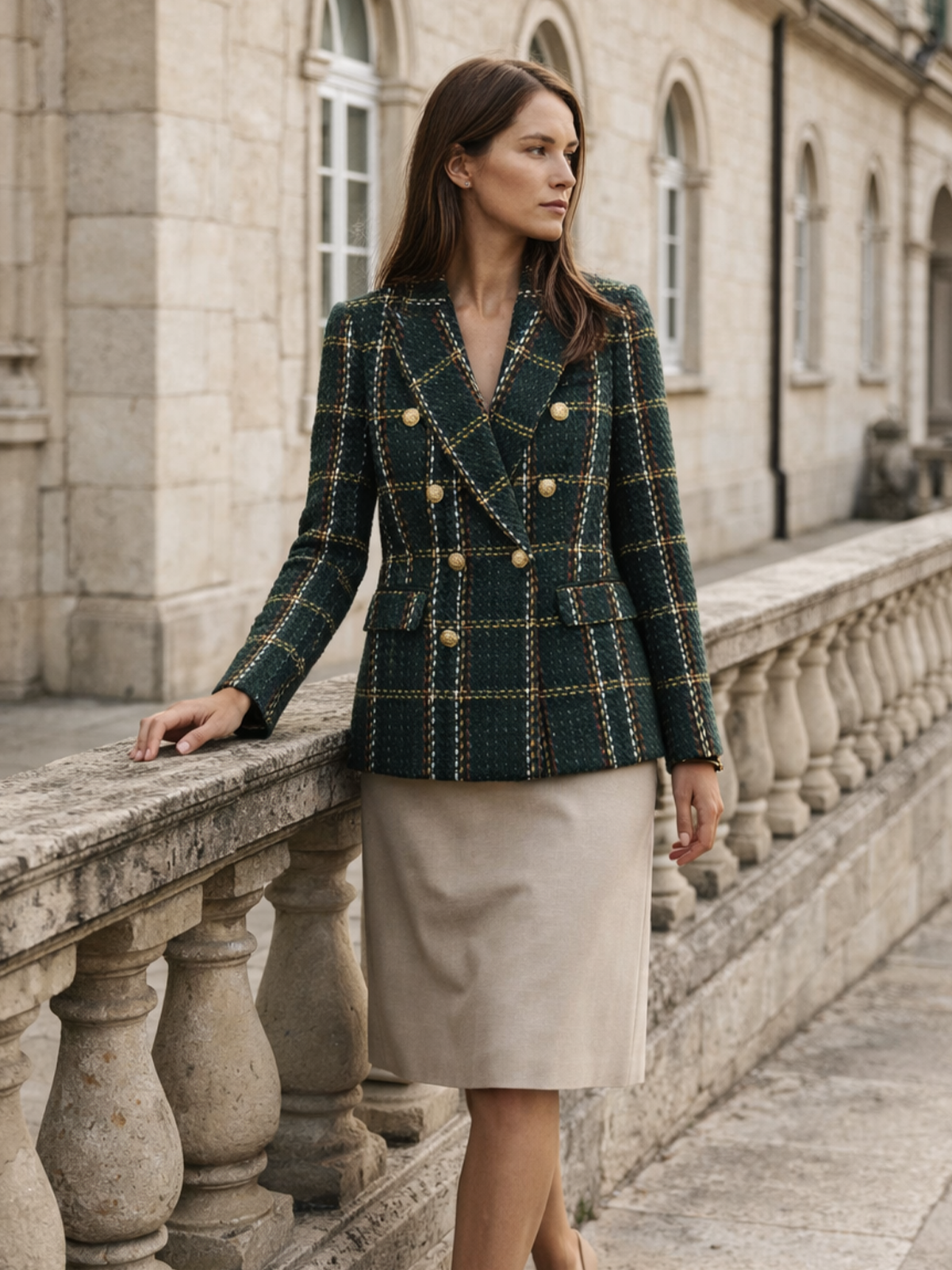 Karierter Tweed Blazer