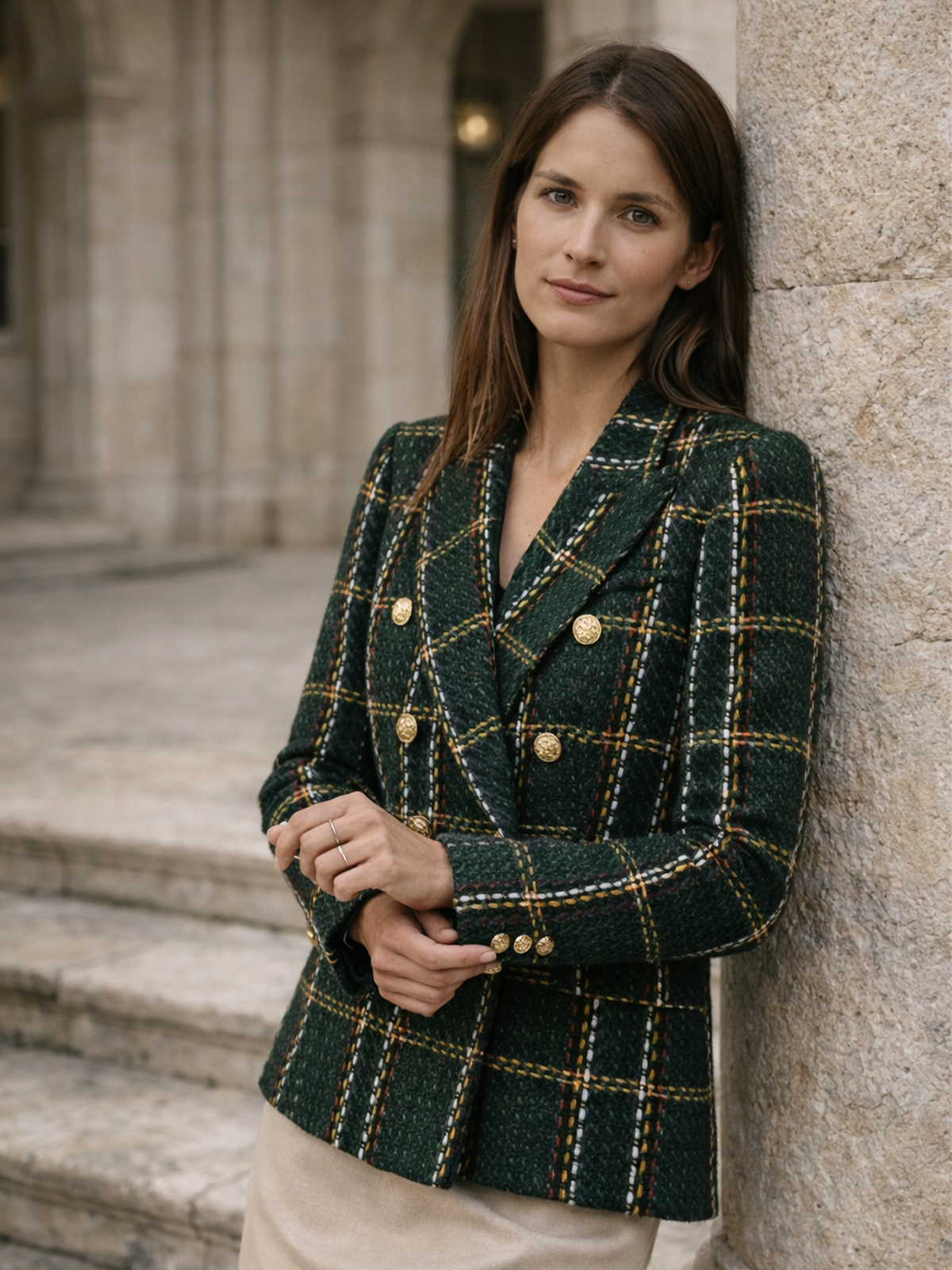 Karierter Tweed Blazer