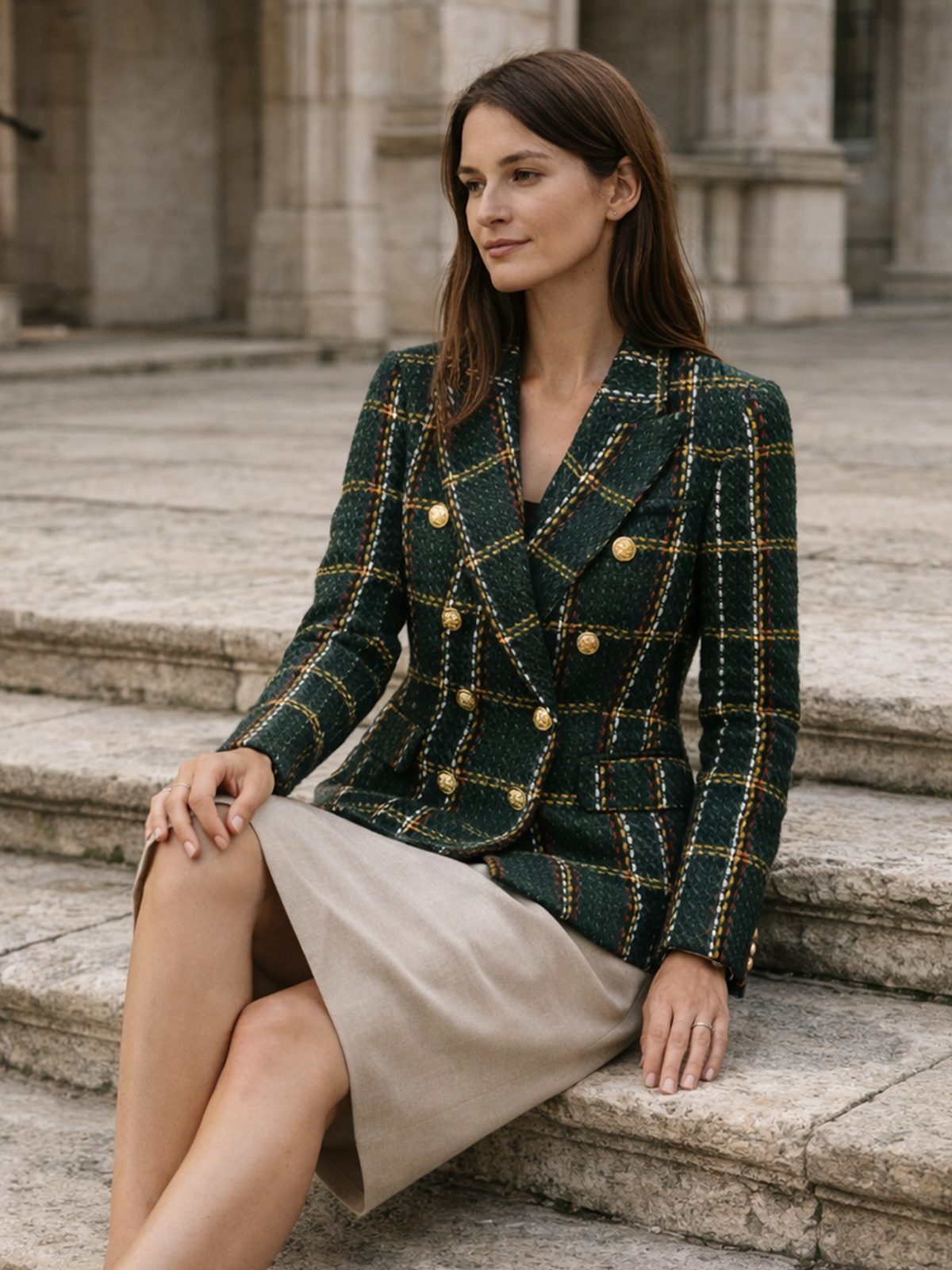 Karierter Tweed Blazer