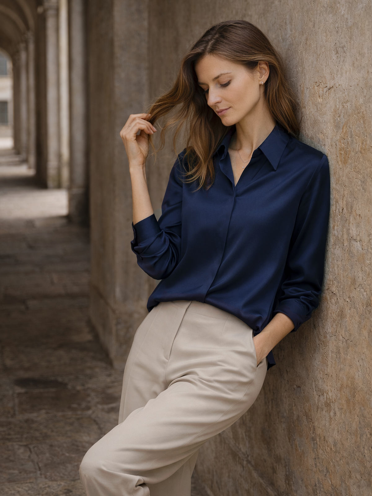 Feiner Schnitt Langarmhemd