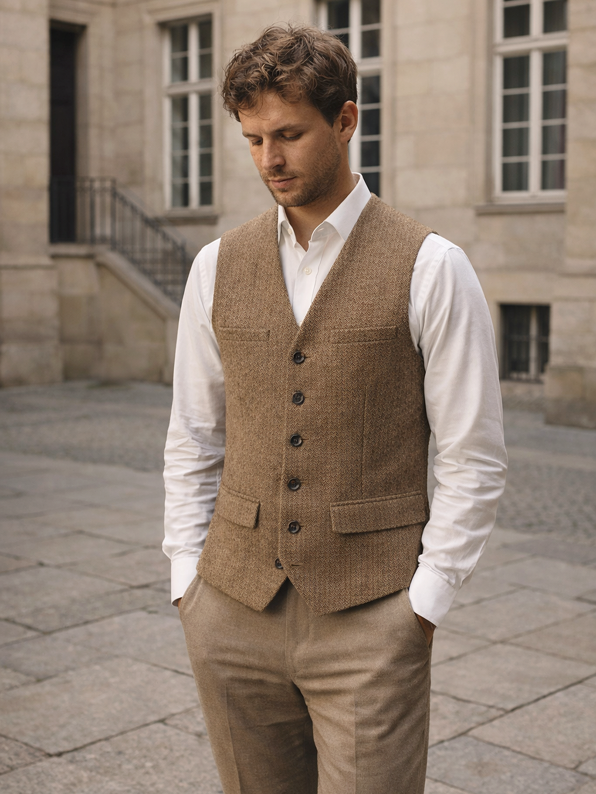 Strukturierte Anzugweste