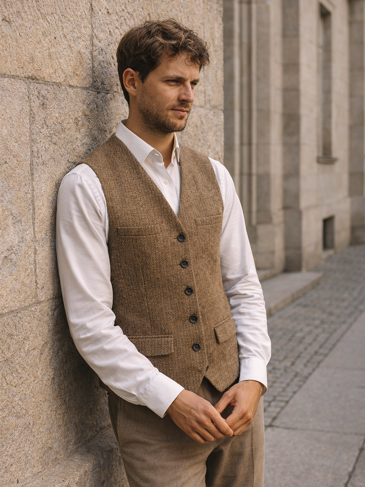 Strukturierte Anzugweste