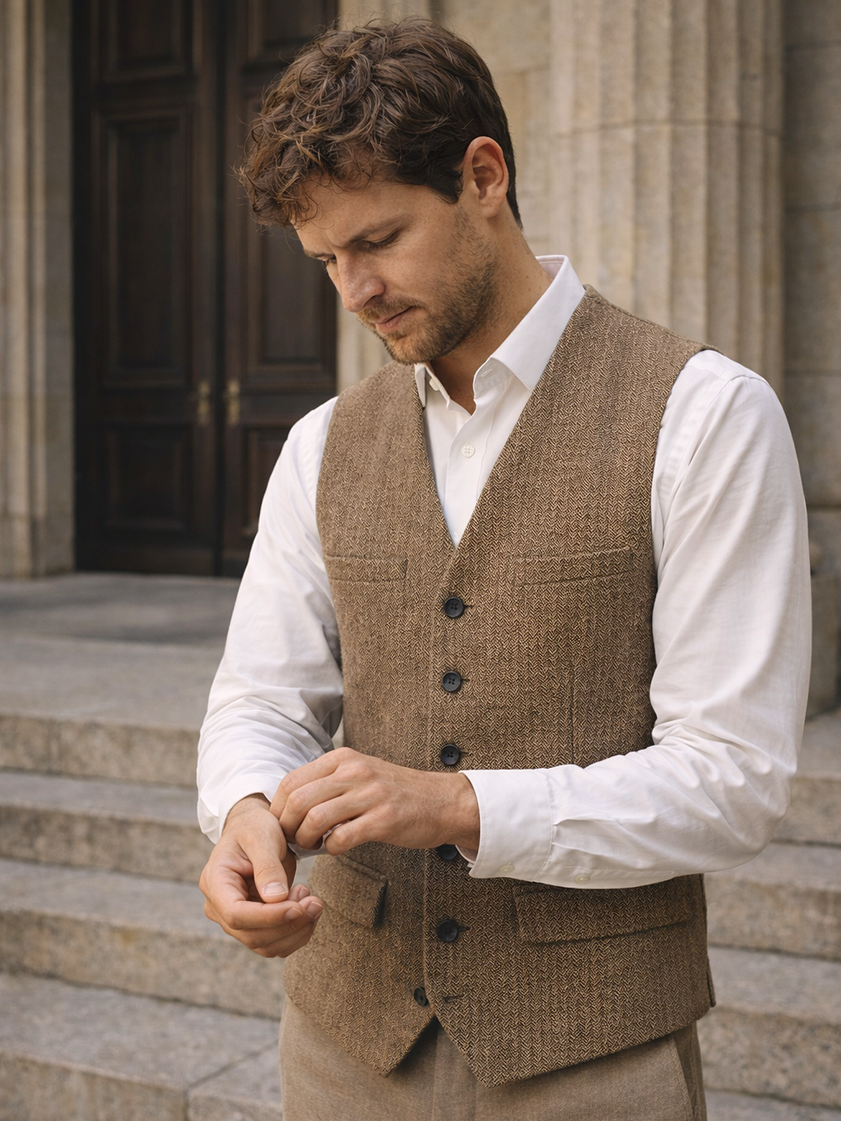 Strukturierte Anzugweste