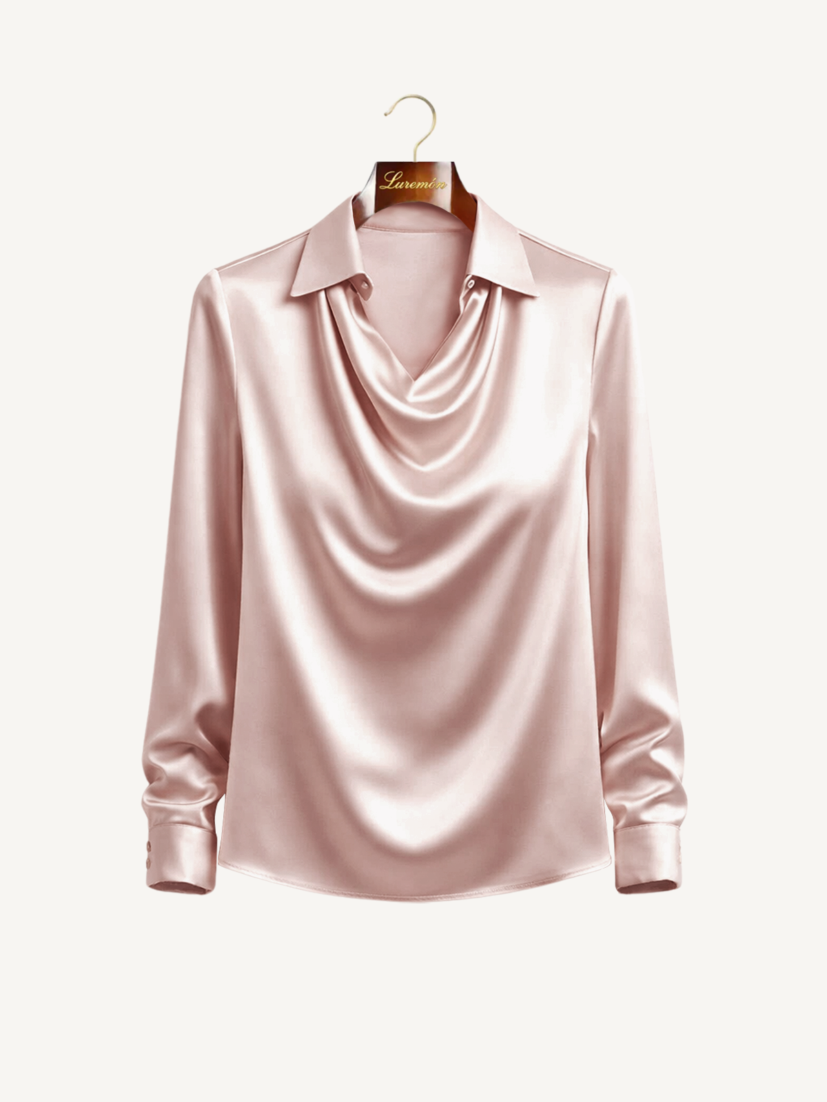 Langarm Bluse Wasserfallausschnitt