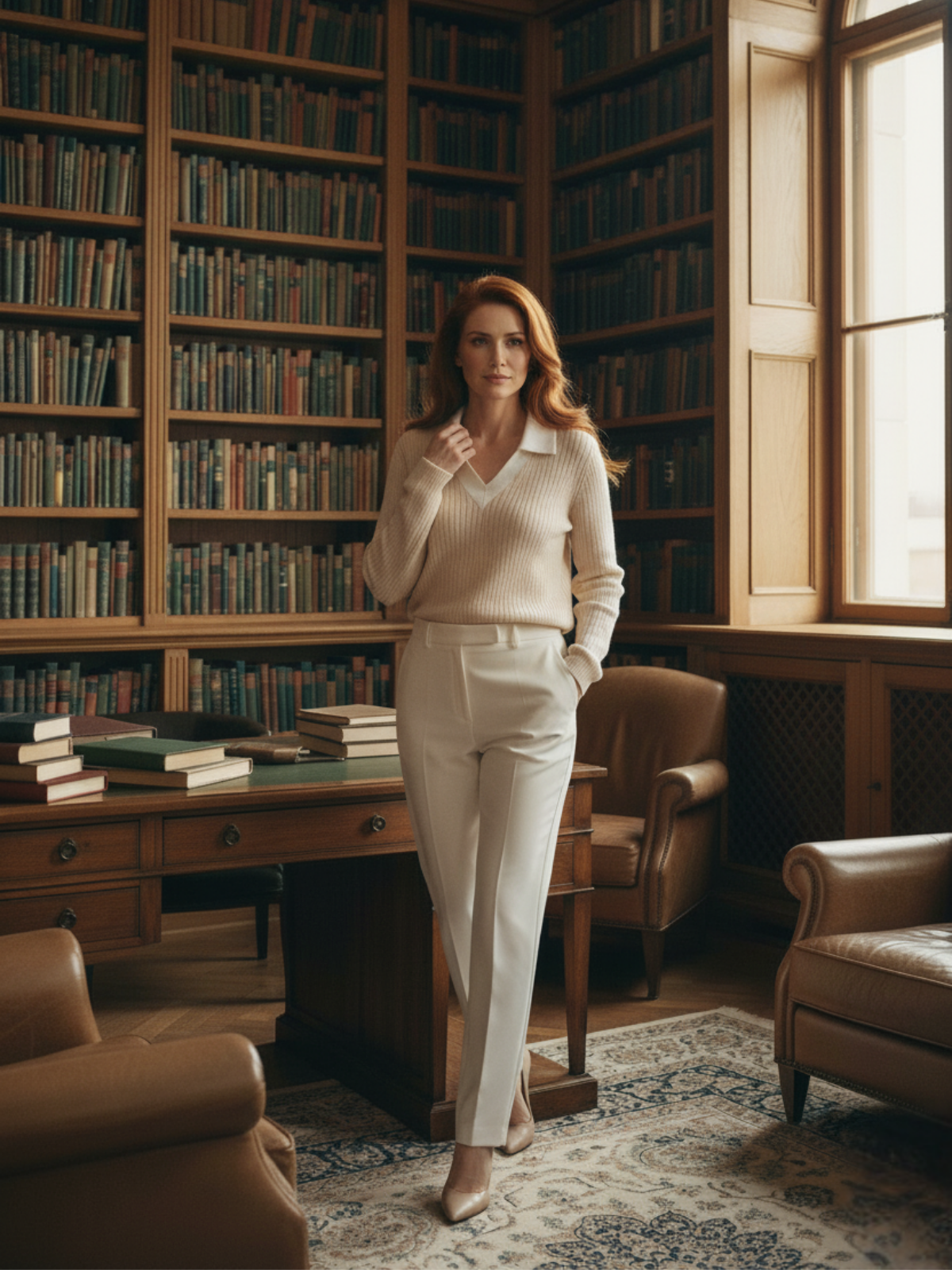 Gestrickter Polo Pullover