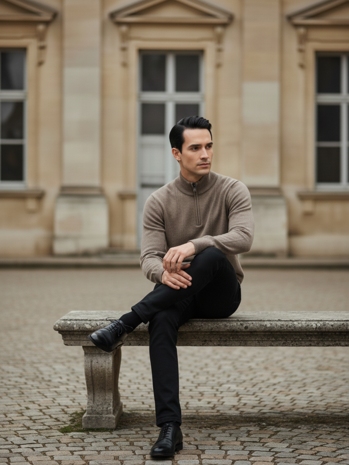 Estate Kaschmir Zip-Pullover