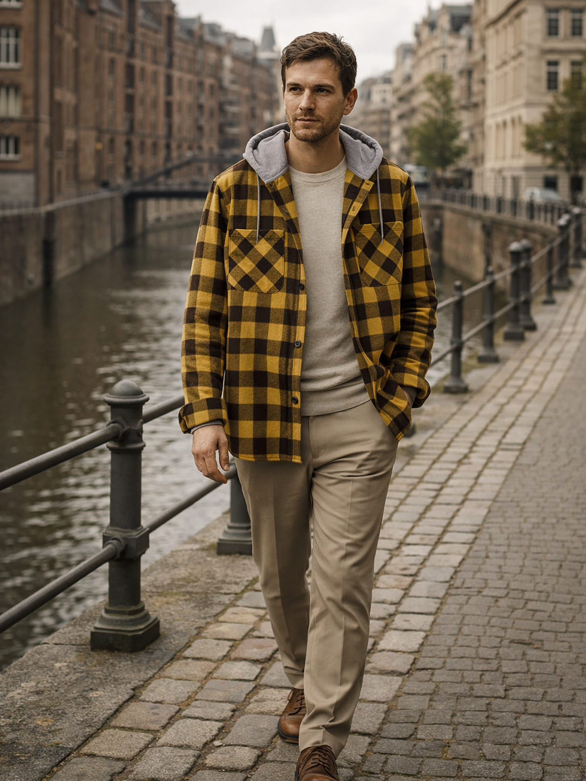 Kapuzen Strickjacken Karo