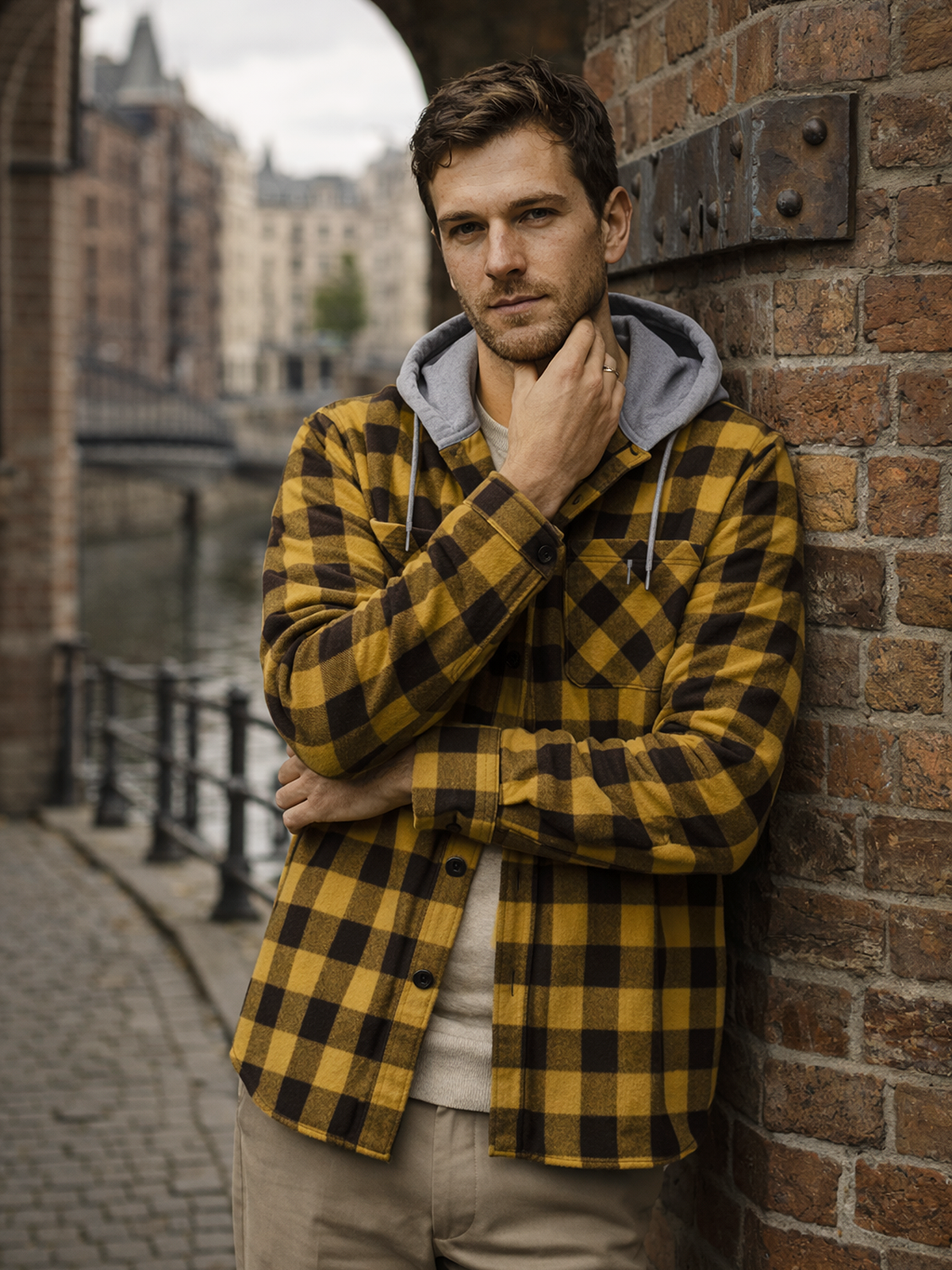 Kapuzen Strickjacken Karo