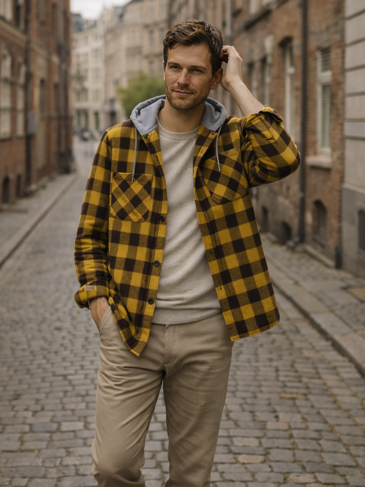 Kapuzen Strickjacken Karo