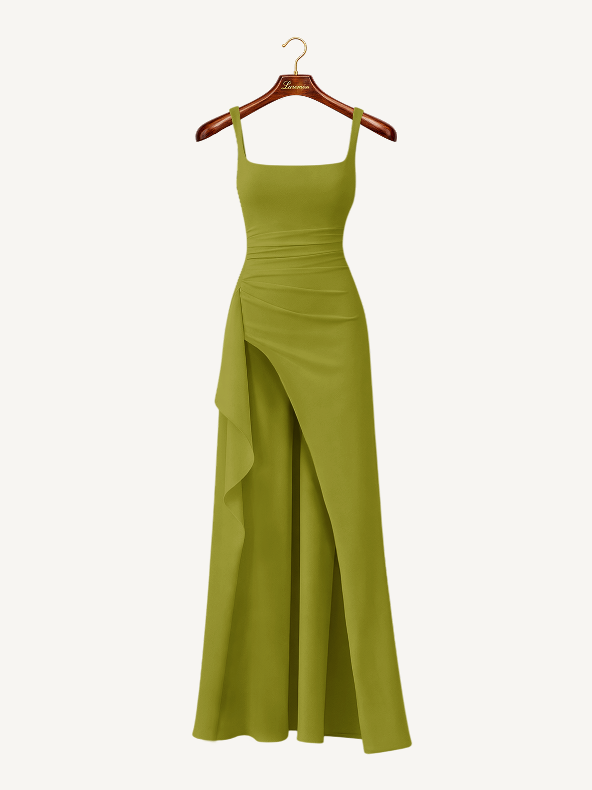 Spaghettiträger Schlitz Maxikleid