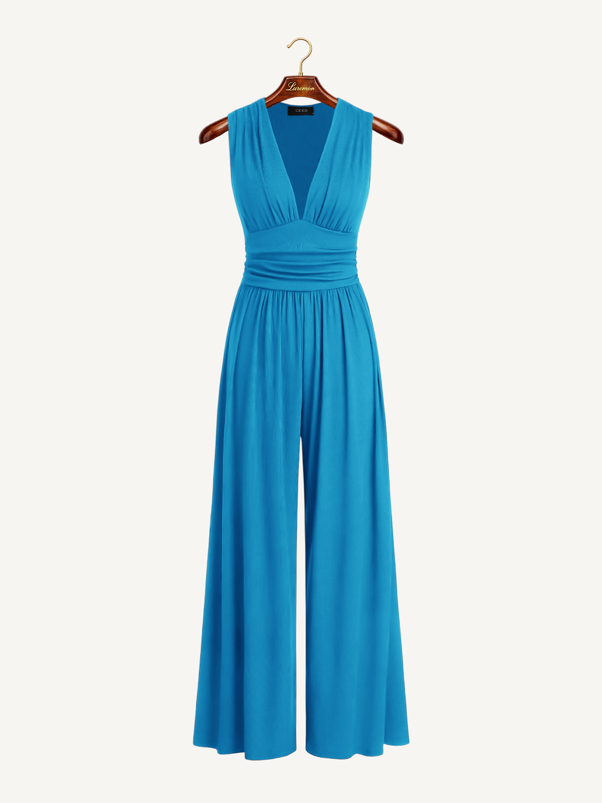 V Ausschnitt Weitbein Jumpsuit