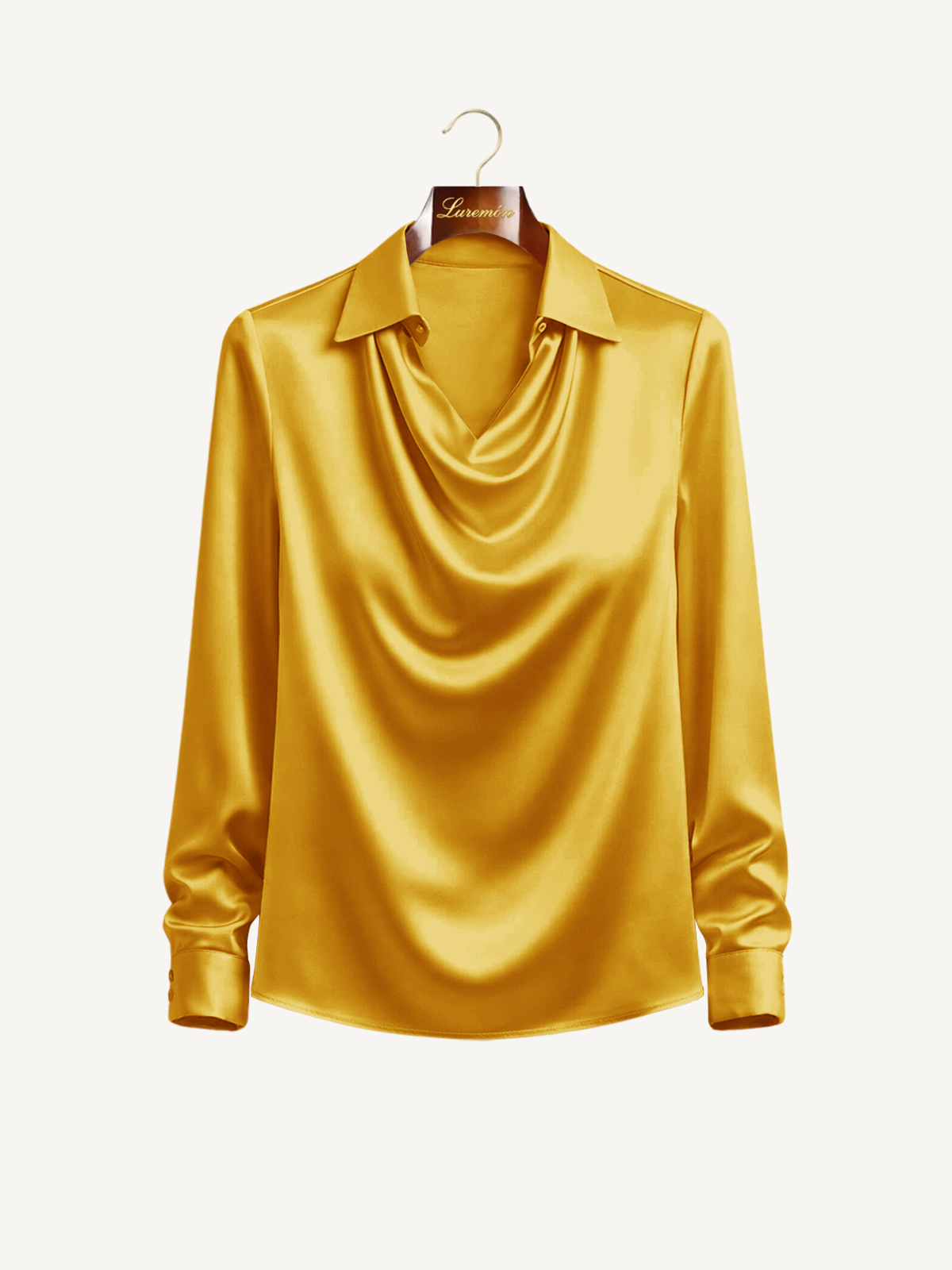 Langarm Bluse Wasserfallausschnitt