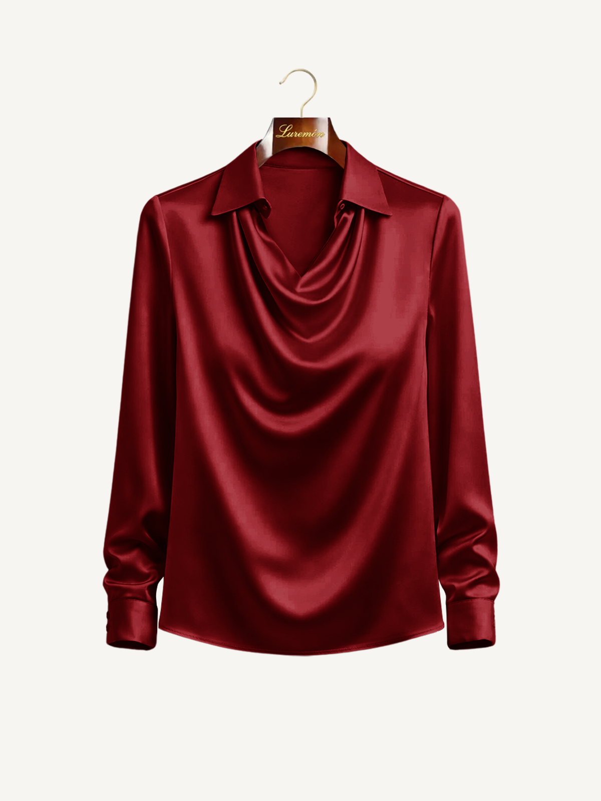 Langarm Bluse Wasserfallausschnitt