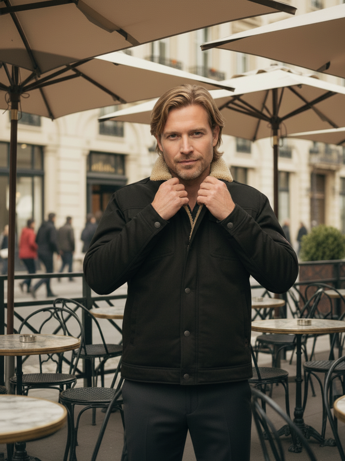 Fleecejacke mit Kragen