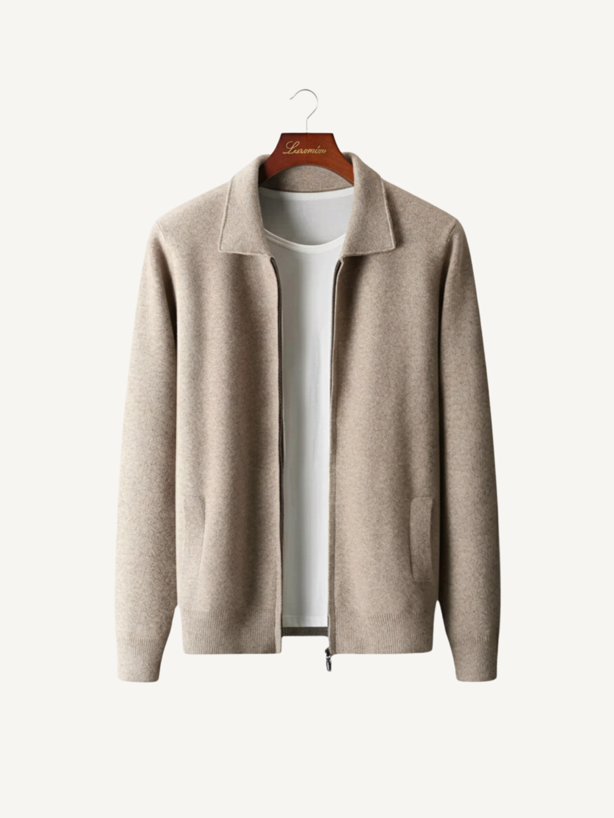 Woll Strickjacke mit Reißverschluss