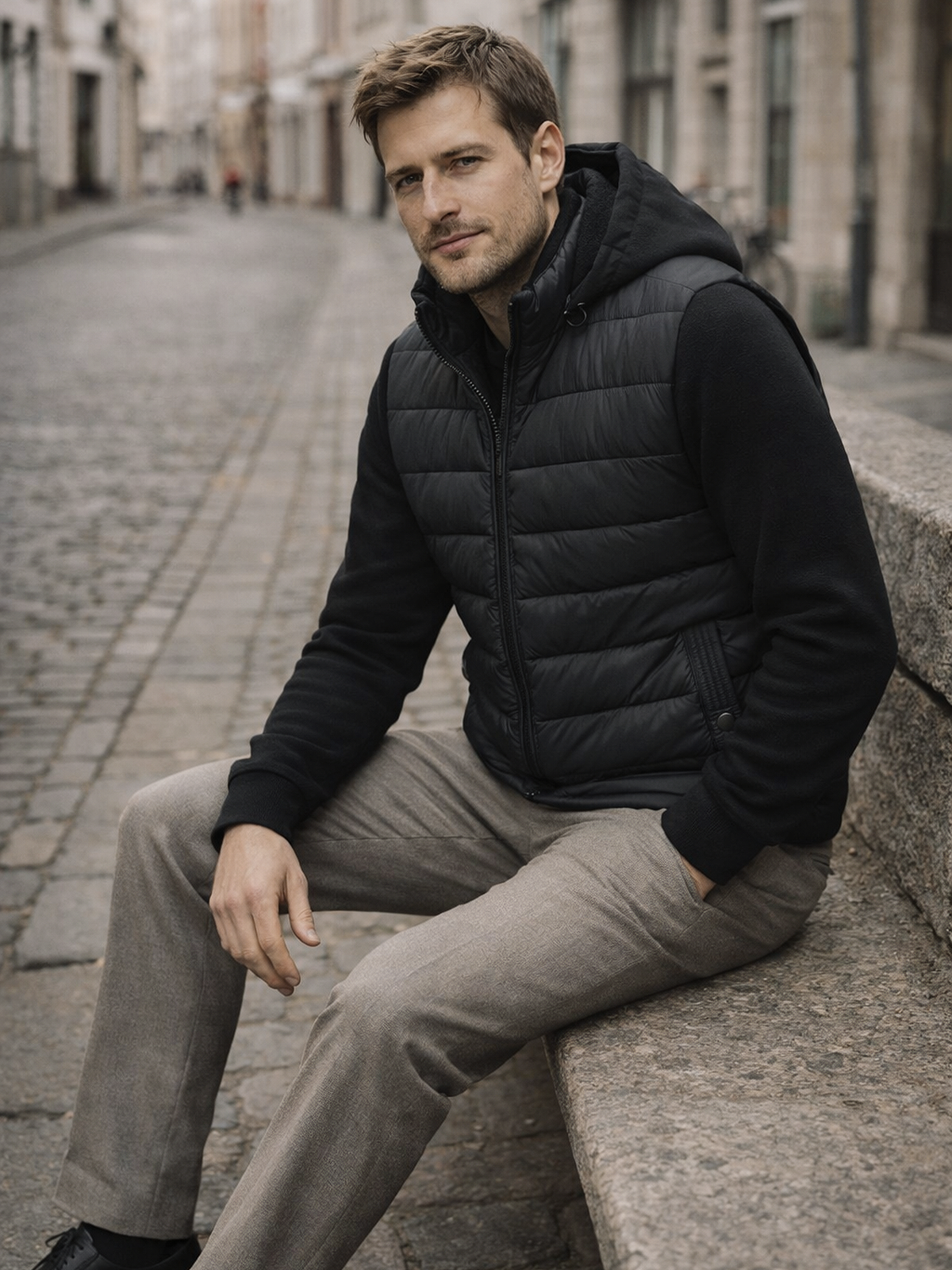 Klassische Hybridjacke